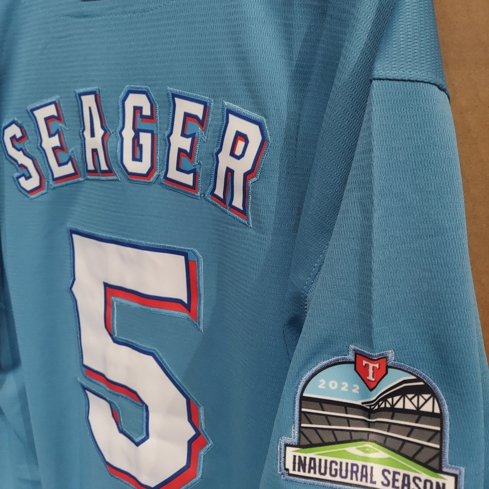 Corey Seager Texas Rangers Baby Blue Stitched Jersey - Picture 12 of 14
